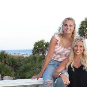 Cropped white and red stripped tank